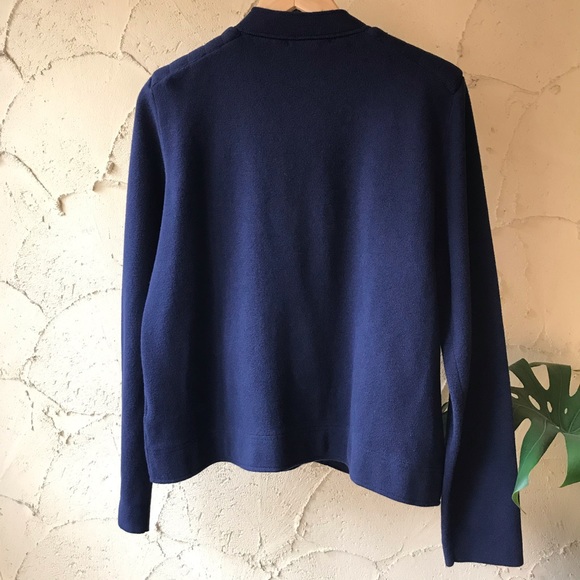 New! Ralph Lauren Navy Knit Moto Jacket - Picture 5 of 10